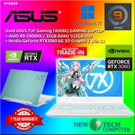 1622 R9 ASUS TUF FA506QM Used Gaming Laptop RYZEN 9-5900HX 32GB 512GB SSD RTX 3060 6G 2K QHD 165Hz P