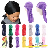 PA-HOME 2Pcs Pirate Hat, Imitation Silk Durag Elastic Headwrap, Bandana Pirate Hip Hop Pre-Tied Baby Turban Hijab Boy