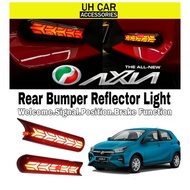 Perodua Axia 2023 New Rear Bumper Reflector Light Signal Brake Welcome Lamp Baru Smoke Red DIY Skirt lampu belakang