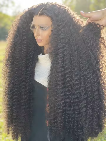 GH 30 32 40 Inches Curly Wig 13x6 Hd Peruvian Wig Human Hair Deep Wave 200 Density Lace Front Human 