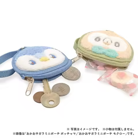 Pokemon Daily Portable Storage Coin Purse for Girl Piplup Rowlet Scorbunny Tandemaus Chenille PU Lea