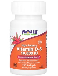 Vitamin D3 High Potency 10000 IU 240 Softgels NOW Foods วิตามินดี บำรุงกระดูก