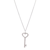 TIFFANY＆CO PT950鉑金Heart Key In Platinum With Diamonds鑽石項鍊