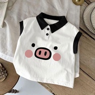 【ks1139.my】 Girl's T-shirt宝宝洋气卡通男童女童纯棉POLO背心儿童装装休闲背 【060840QZdXca6】