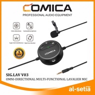 COMICA SIG.LAV V03 WIRED OMNI-DIRECTIONAL LAVALIER MICROPHONE | REAL-TIME MONITOR & SUPER ANTI-INTER