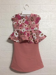 [ RAYA SALE ] Baju Kurung Peplum Cotton Kanak kanak Perempuan DC (Size 1 - 2 Tahun)