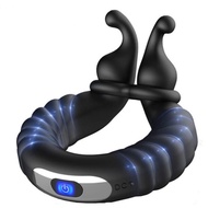Snail Vibrating Ring Adjustable Rechargeable Silicone Cock Ring Male Sex Toy Adult Products
