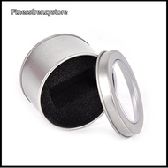 [FF] Silver Round Metal Jewelry Watch Box Display Case Watch Box Holder 6.5*4cm [TH]