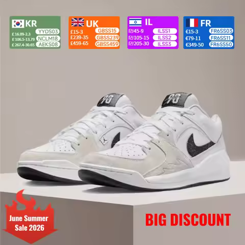 Nike Jordan Stadium 90 Men's & Women's Slip-Resistant, Durable, Cushioned Low-Top Retro Sneakers Whi