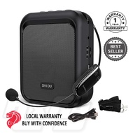 SHIDU Mini Voice Amplifier Portable Bluetooth Speaker with UHF Wireless Microphone Headset 10W 1800mAh PA System Support