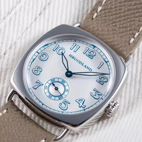 Hruodland Retro St1701 36mm Men's Automatic Mechanical Watch Square Stainless Steel Waterproof 10Bar