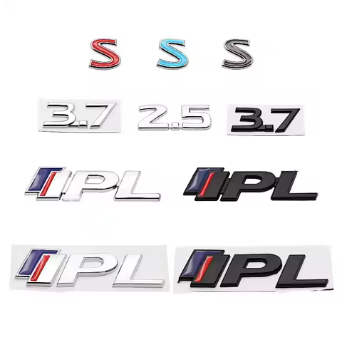 3D Metal S 2.5 3.7 Rear Trunk Side Fender Emblem Badge IPL Sticker For Infiniti Q50 Q50S Q50L G37 Q3