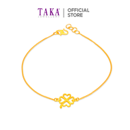 TAKA Jewellery 916 Gold Bracelet with Clover-shaped