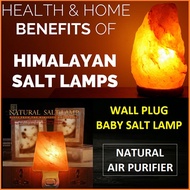 [🏊Relieve Fatigue/Stress/Alleviate Cough/Sorethroat🏏] Authentic Wall Plug Himalayan Baby Salt Lamp Air Purifier Night Light Negative Ion 3 Pin Plug