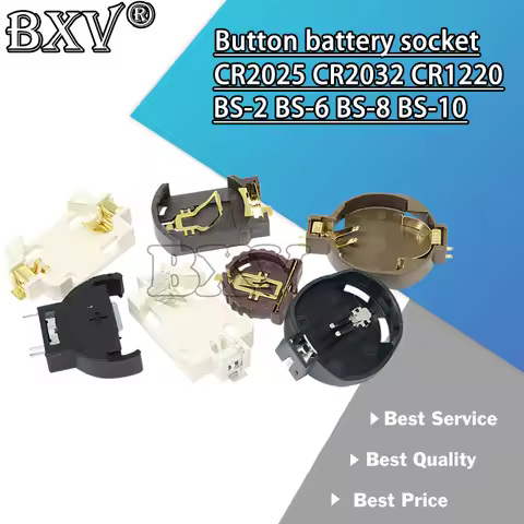 5PCS BS-2 BS-6 BS-8 BS-10 3V CR2025 CR2032 CR1220 Button Battery Socket Holder Battery Storage Box 2