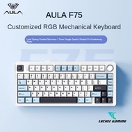 NEW ARRIVAL Ready stock!! AULA F75 customized mechanical keyboard gasket structure full-key hot Swap