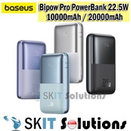 【SKIT】Baseus Bipow Pro Digital Display Fast Charge Power Bank 10000mAh / 20000mAh 22.5W with Cable, Portable Charger Fast Charge Powerbank, Baseus Powerbank 20000mAh, Baseus Power Bank with Cable, Emergency Battery Charger