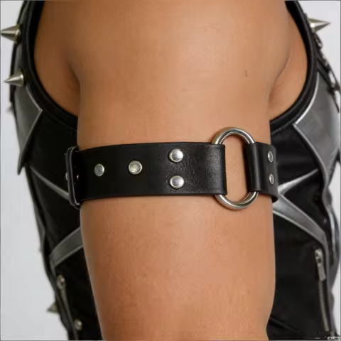 1PC Men's Leather Arm Bands, Cosplay Punk Goth Rock Style,Black Arm Bands Rock, Party Accessories