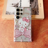 เคสเคสสำหรับซัมซุงกันกระแทกลายการ์ตูนน่ารักเฮลโลคิตตี้ S23Ultra S24Ultra S22Ultra โทรศัพท์เมโลดี้ของ