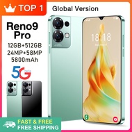 Promotion Smartphone Reno9 Pro 5G Phone  7.5inch  Android Cellphone 12GB RAM +512GB ROM 5800mAh WIFI bluetooth 5g Smartphone Online learning Google game Phone cheap phone Malaysia Warranty