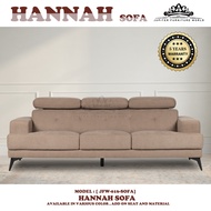 [ JFW-HANNAH SOFA ]- 3 SEATER SOFA / SOFA SET 1 2 3 SEATER/ SOFA SET FOR LIVING ROOM/ SOFA RUANG TAMU/ SOFA 3 SEATER MODERN/ FABRIC SOFA/ SOFA 2 3 SEATER/ FURNITURE SET LIVING ROOM