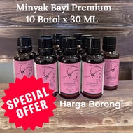 Minyak Bayi Premium Kayu Manis 10 Botol Kaca x 30 ML Beli Borong (HQ Moncah Affiliate wholesale Wanted)
