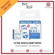 Bzu Bzu Ultra Gentle Fragrance Free Baby Wipes 100% Pure Water - Combo Pack/Single Pack