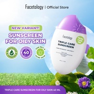 Facetology Triple Care Sunscreen For Acne & Oily Skin SPF 40 PA+++ 40ML - FIT-SS