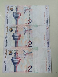 (3pcs)( 5pcs) Duit Lama Malaysia Rm2 Siri 8