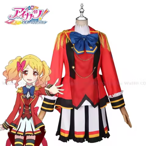 Game Aikatsu Stars! Cosplay Nijino Yume Cosplay Costume Gorgeous S4 School Red Uniform Wig Women Hal