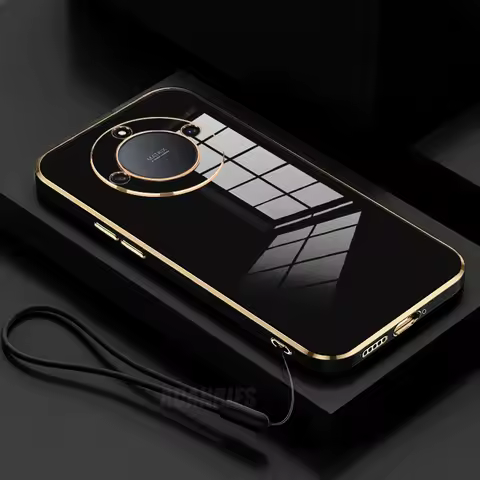 Magic5lite Luxury Plating Lanyard Silicone Case For Honor Magic 5 6 Magic5 Magic6 Lite X9a X9b 90 70