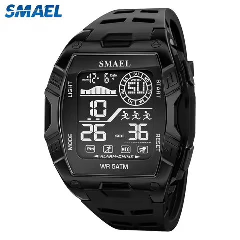 SMAEL Men Sports Quartz Watch Dual Display LED Electronic Digital Man Wristwatches Waterproof Milita