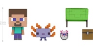Mattel Minecraft Mob Head Minis Axolotl Adventures Pack with 2 Action Figures & Accessories, Incudes