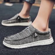 K6DQ Couple dude Loafers Trendy Casual Shoes Men Canvas Shoes Cover Foot Lazy People Slip-On Women's