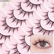 LUCKYSTORE Individual Lashes, C-curled Tapered False Eyelashes,  Black Full Strip Lashes