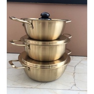 AT-🎇Korean Gold Plated Instant Noodle Pot Ramen Pot Cooking Noodle Pot Dormitory Students Xiaoxin Ramen Pot Non-Magnetic