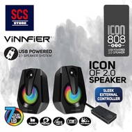 VINNFIER ICON 808 BTR USB Portable Speaker with 7 Modes LED Lights, Bluetooth 2.0 Speake