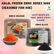 HALAL FROZEN EBIKO SERIES EBIKO ORANGE /EBIKO BLACK 500G  (Seasoned Fish Roe) Halal Ebiko Orange