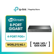 TP-LINK JetStream 8-Port Gigabit Smart Switch with 4-Port PoE+ (VLAN/QOS/L2+ Features) TL-SG2008P