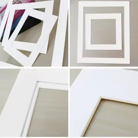 White Rectangle Photo Mats A4, 21x29.7cm Paper Mounts for Picture Frames, Photo Decoration Mat for F