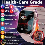ET570 Blood Glucose Blood Lipid Uric Acid Smart Watch ECG+PPG AI Analysis Report Bluetooth Call Men 