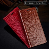 LANGSIDI Genuine Leather book flip Case For iPhone 12 11 13 Pro max 13mini 12mini 7 plus 8 XS Magnetic Crocodile texture cover
