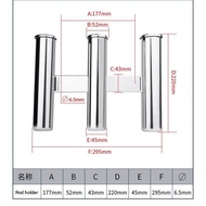 Marine Stainless Steel Mirror Polished Boat 3/4 Tube Clamp on Fishing Rod Holder