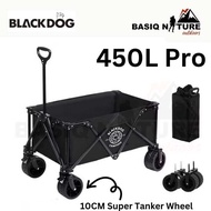 BasiqNature Blackdog Wagon Folding Push-Pull Trolley Bearing 120kg Outdoor Portable Wheelbarrow 150L