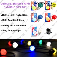 20Pieces Colour B22/G40 Light Bulb/Bulb Adapter With 10Meter Wire Set