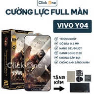 Vivo Y04 tempered glass, full screen transparent, anti-blue light | Screen protector - Clickone