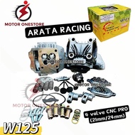 Wave125 Racing head 4 valve CNC PRO (21mm/24mm) ARATA complete set "MOTOR ONESTORE"
