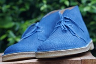 Clarks Originals Desert Boot  Leather blue snake Size 7 UK , 41 EU , 26 Cm รองเท้าบู๊ท รองเท้าเชคโก หนังแท้ หนังกลับ ของแท้ made in vietnam