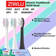 Replacement Toothbrush Heads for ZIWLU Compatible with FSP2/ZLP1/A156/H2/XP1/P1/X9/SDISP1, Pack of 6