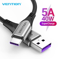 Vention 5A USB Type C Cable for Huawei P40 Pro Mate 30 P30 Pro Supercharge 40W Fast Charging USB-C Charger Cable for Phone Cord